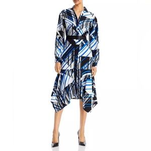 Karl Lagerfeld Asymmetrical Dress in Blue and Black